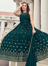 Rama Stunning Georgette Embroidered Long Gown